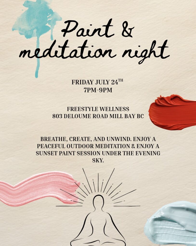 Please go to our booking and find the date July 24th scroll down and find Paint and Meditation night, book as a class. Looking forward to seeing you there. Limited spots grab now!